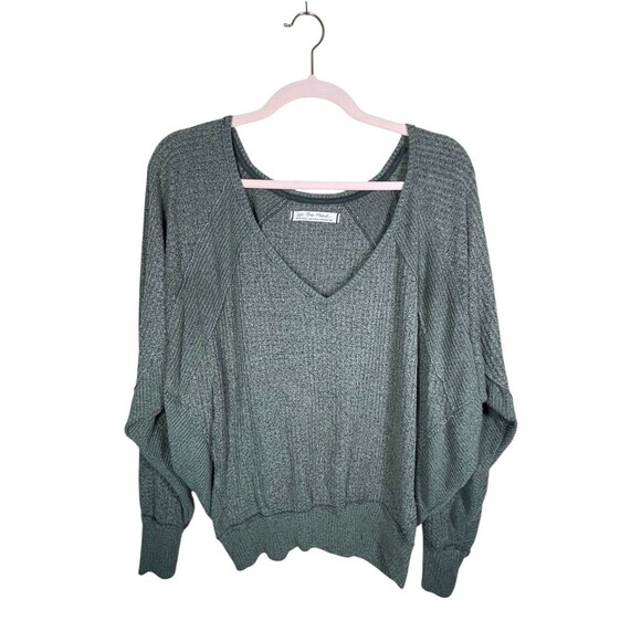 FREE PEOPLE Womens Santa‎ Clara V-Neck Thermal Sweater Top Ferngully Size XS - Picture 3 of 13